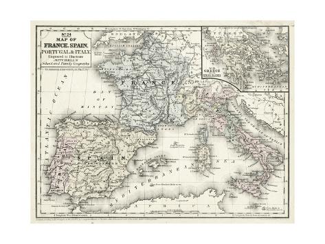 Mitcs Map of France, Spain and Italy photo regarding Printable Maps of Spain called Mitcs Map of France, Spain and Italy